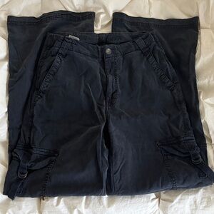 Washed Black Cargo Pants